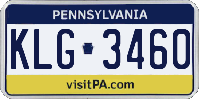 PA license plate KLG3460
