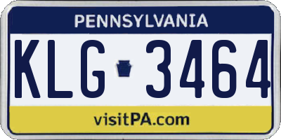 PA license plate KLG3464