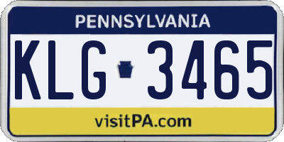 PA license plate KLG3465