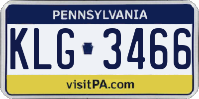 PA license plate KLG3466