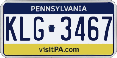 PA license plate KLG3467