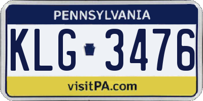PA license plate KLG3476