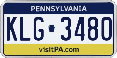 PA license plate KLG3480