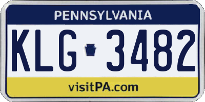 PA license plate KLG3482