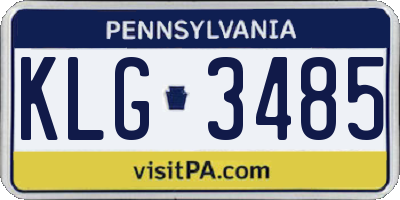 PA license plate KLG3485