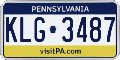 PA license plate KLG3487