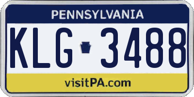 PA license plate KLG3488
