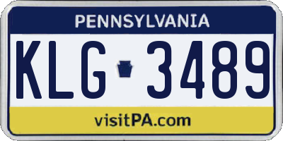 PA license plate KLG3489