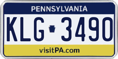 PA license plate KLG3490
