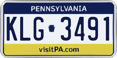 PA license plate KLG3491