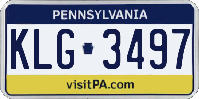 PA license plate KLG3497
