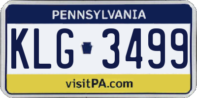 PA license plate KLG3499