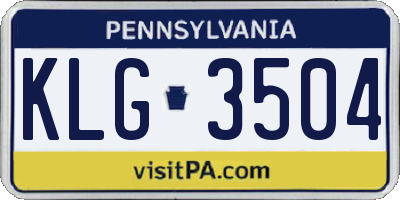 PA license plate KLG3504