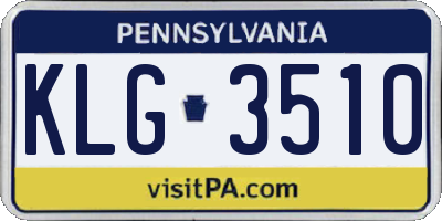 PA license plate KLG3510