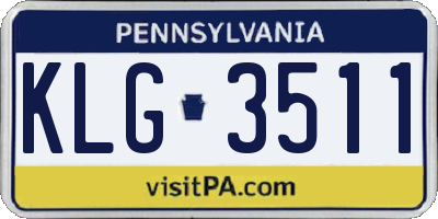 PA license plate KLG3511