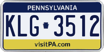 PA license plate KLG3512