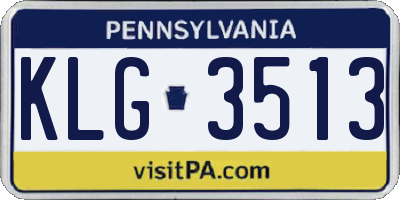 PA license plate KLG3513
