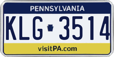 PA license plate KLG3514