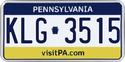 PA license plate KLG3515