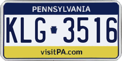 PA license plate KLG3516