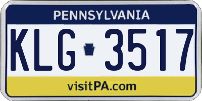 PA license plate KLG3517