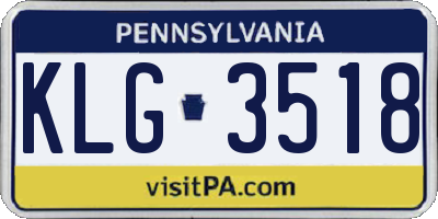 PA license plate KLG3518
