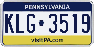 PA license plate KLG3519