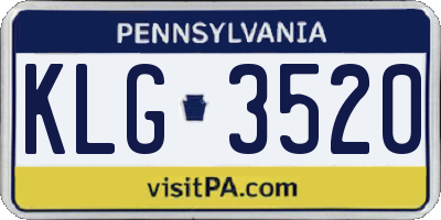 PA license plate KLG3520
