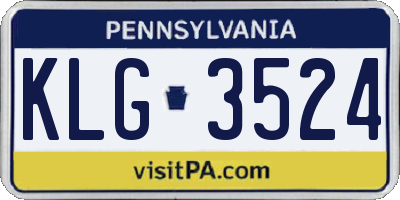 PA license plate KLG3524