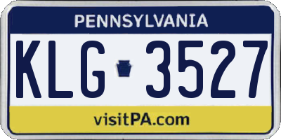 PA license plate KLG3527