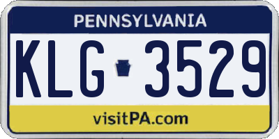 PA license plate KLG3529
