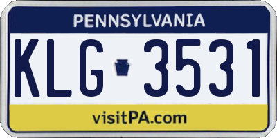 PA license plate KLG3531