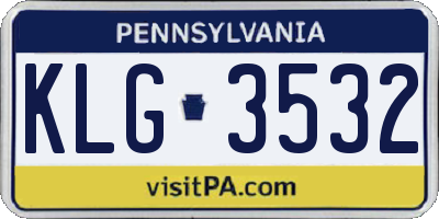 PA license plate KLG3532