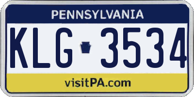 PA license plate KLG3534