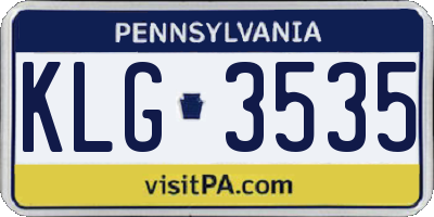 PA license plate KLG3535