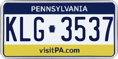 PA license plate KLG3537