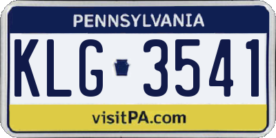 PA license plate KLG3541
