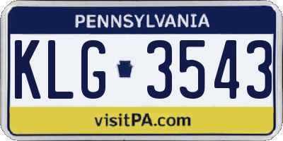 PA license plate KLG3543