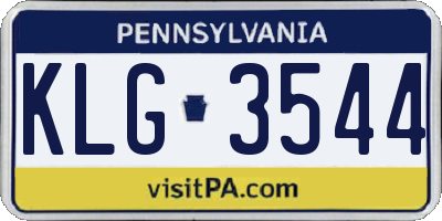 PA license plate KLG3544