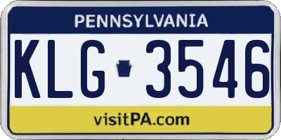 PA license plate KLG3546
