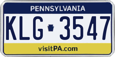 PA license plate KLG3547