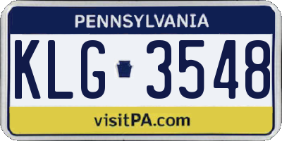 PA license plate KLG3548