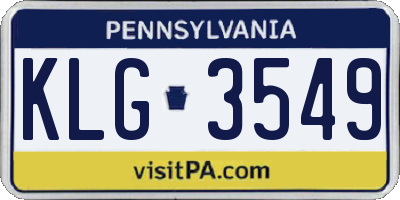 PA license plate KLG3549