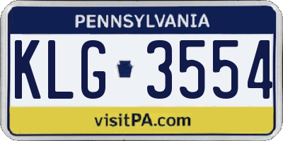 PA license plate KLG3554