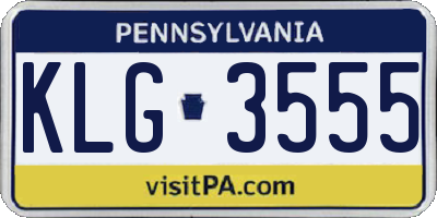 PA license plate KLG3555