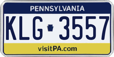 PA license plate KLG3557