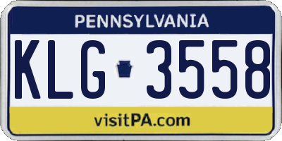 PA license plate KLG3558