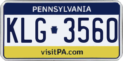 PA license plate KLG3560