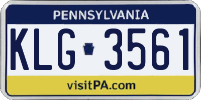 PA license plate KLG3561
