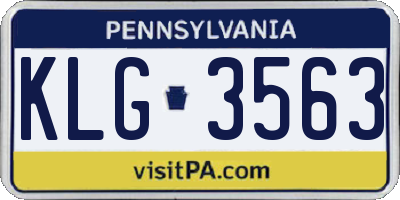 PA license plate KLG3563